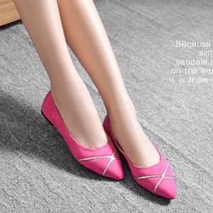 Women's Shoes Flat Heel Pointed Toe/Closed Toe Flats Casual Black/Blue/Pink