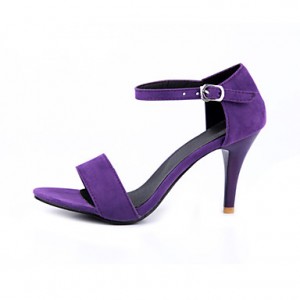 Women's Shoes Velvet / Fabric Stiletto Heel Heels / Open Toe Sandals Office & Career / Dress / Casual Black / Green