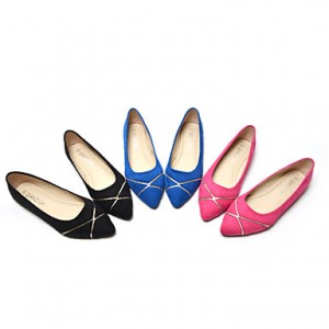 Women's Shoes Flat Heel Pointed Toe/Closed Toe Flats Casual Black/Blue/Pink