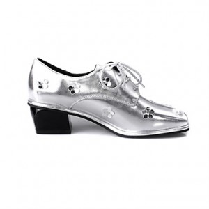 Women's Fall Square Toe PU Office & Career / Dress / Casual Chunky Heel Flower Silver / Gold